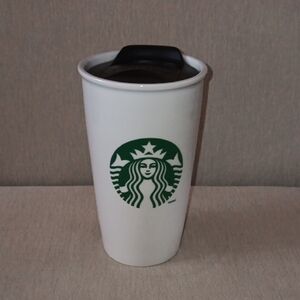 Starbucks Green Logo White Ceramic Tumbler